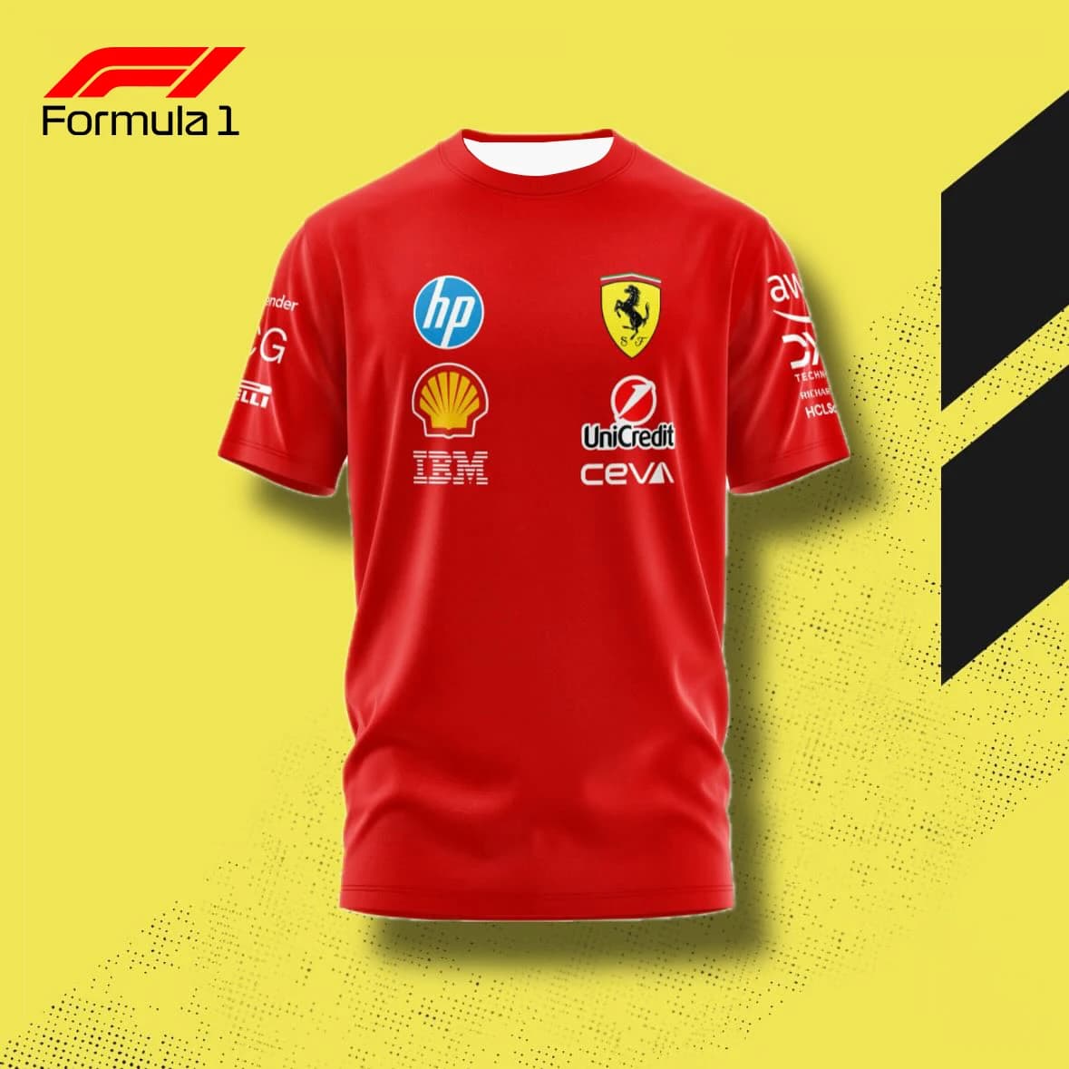 Men's Quick Drying F1 Ferrari Racing Team Short Sleeved T-shirt Daily Comfortable And Casual Sweat Wicking Racing Suit
