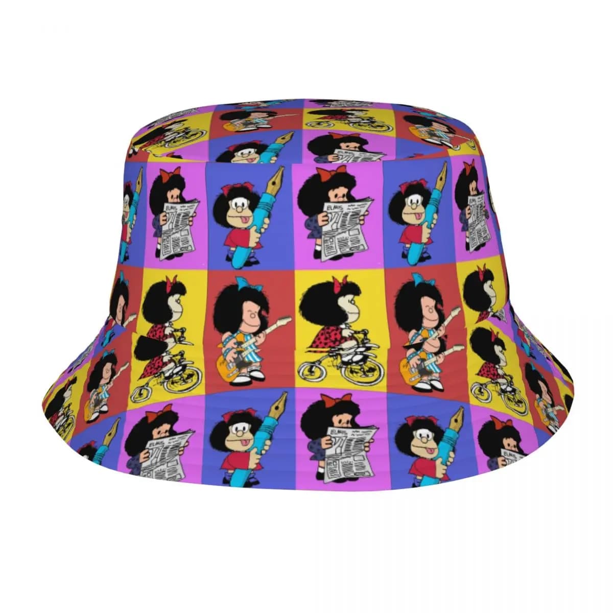 Mafalda Bucket Hats Travel Headwear Accessories Fishing Hat for Outdoor Sport Woman Ispoti Packable