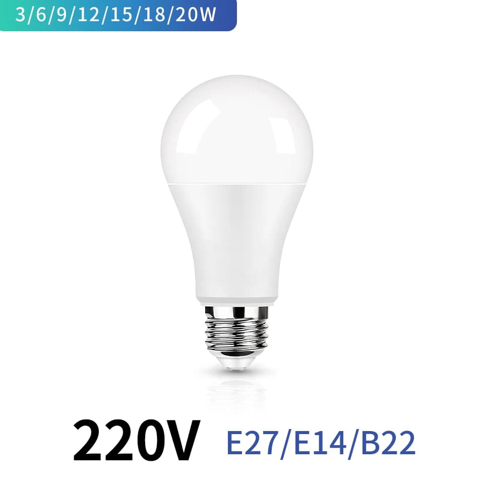 LED Bulb E27 E14 B22 AC220V 3W 6W 9W 12W 15W 18W 20W LED Lamp for Living Room Home Led Bulbs for House