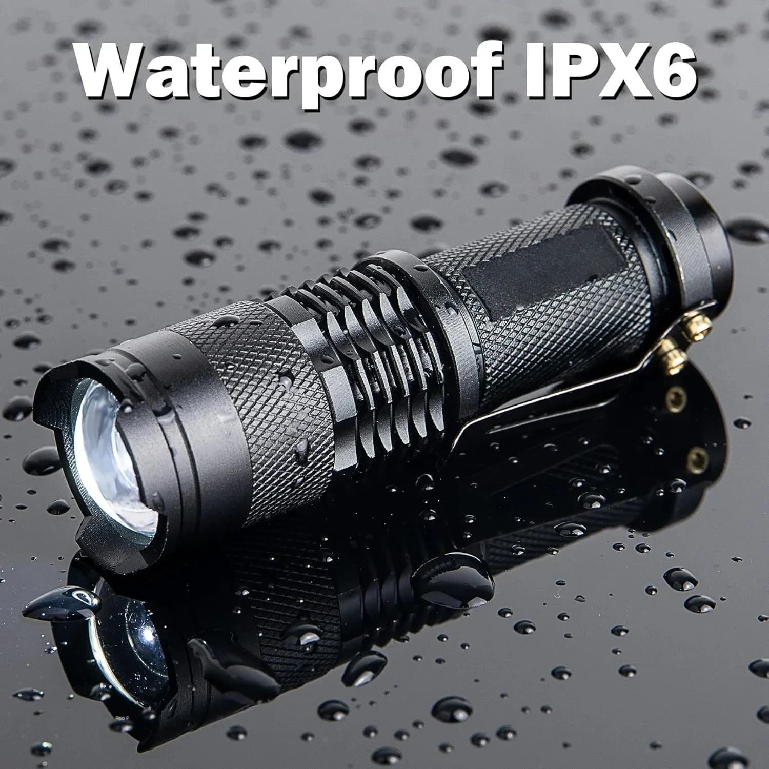 Waterproof Tactical Flashlights Portable LED Camping Lamps 3-Mode Handheld Powerful LED Torch Light Lanterns Self Defense