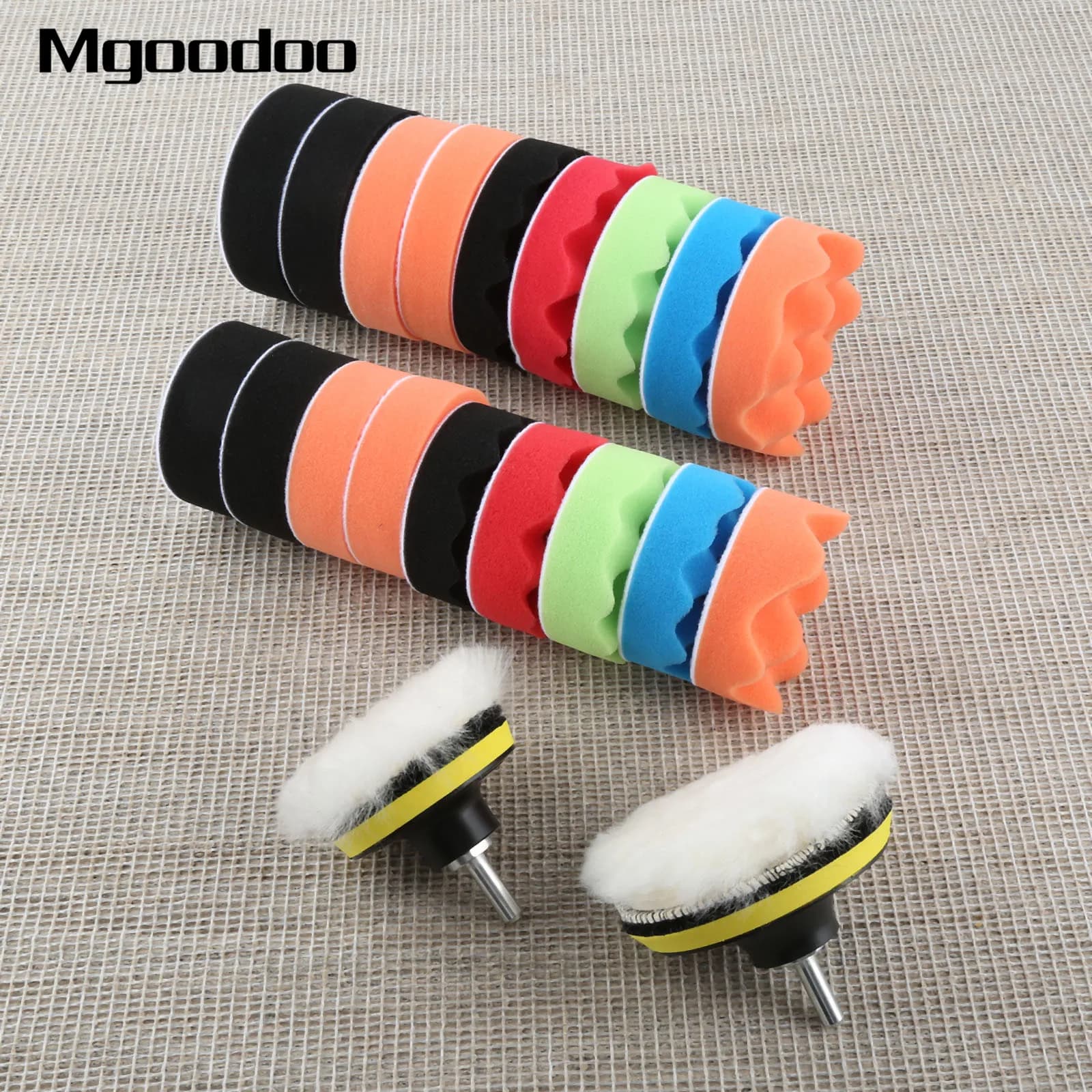 12Pcs 3/4inch Car Sponge Polishing Waxing Buffing Pads Kit M14 Drill Adapter Auto Detailing Car Wash Polishing Wheel Car Cleanin