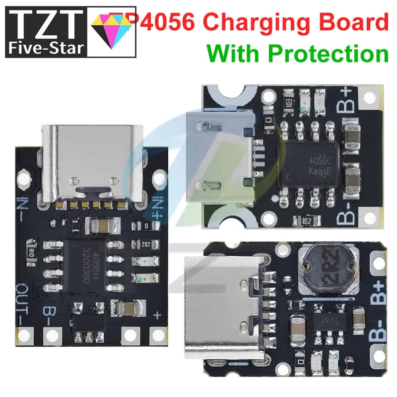 Type-C USB TP4056 1A Lithium Battery Charging Protection Board Module Polymer Battery With Temperature Protection