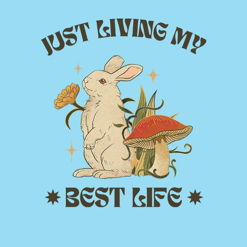 Rabbit and Mushroom Flowers Iron on Transfers Dtf Transfers Ready to Press Patches for children Clothes Heat transfer stickers