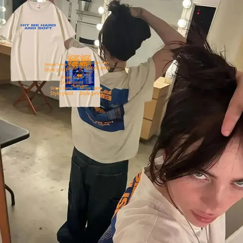 Hit Me Hard and Soft Same Style Print T-shirts Men Women Fashion Pop Music T Shirts Men's Casual Oversized T Shirt Short Sleeve