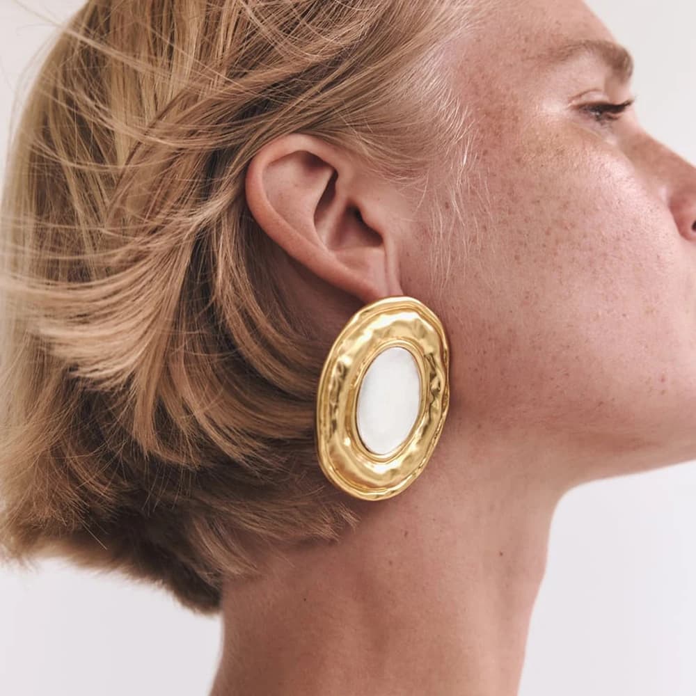 2024 New Earring Irregular Metal Earrings for Women Holiday Party Jewelry Wholesale Gift