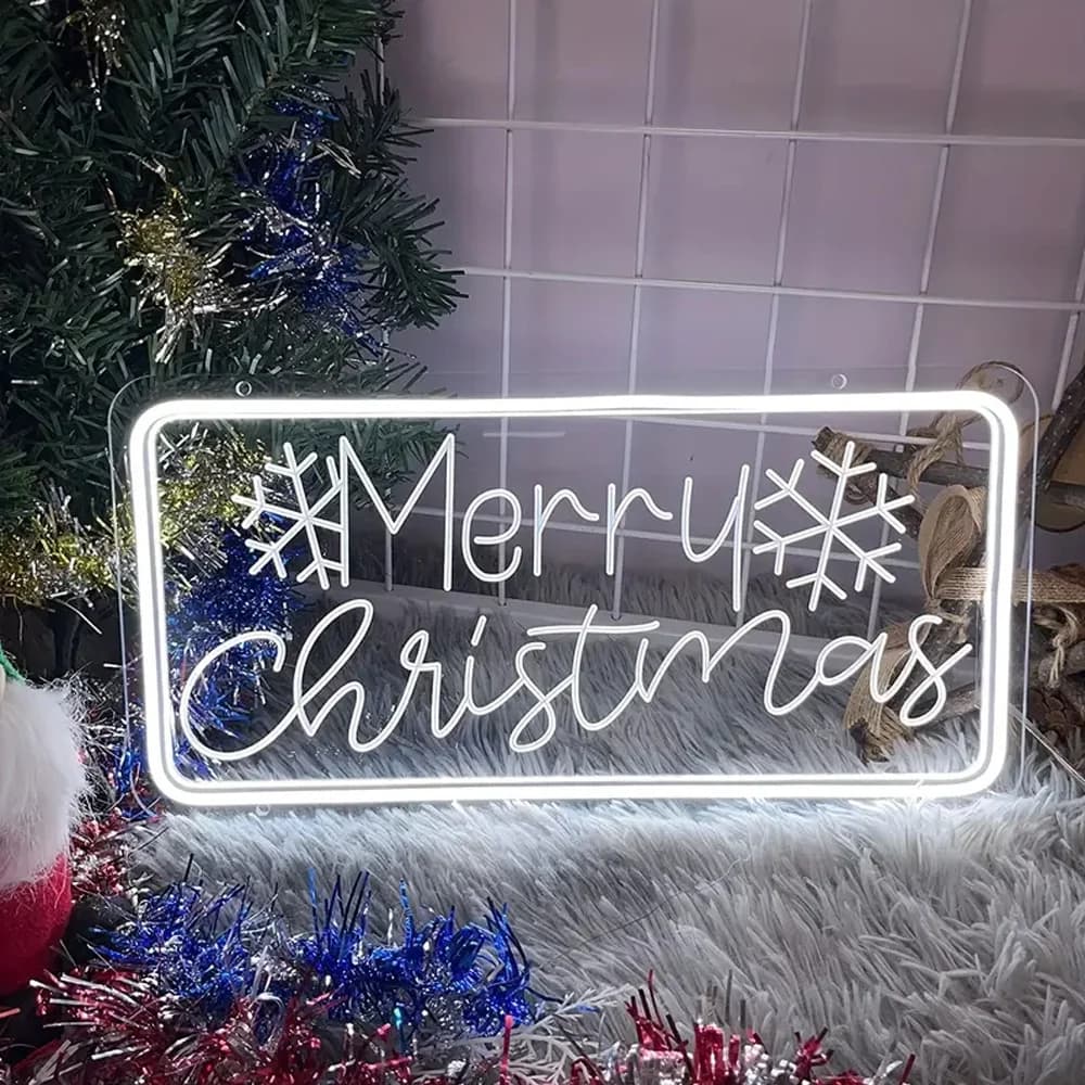 Merry Christmas Neon Wall Decoration Sign, 3D Art USB LED Neon Sign,Home Decoration Bar Birthday Party Gift,Christmas Tree Decor