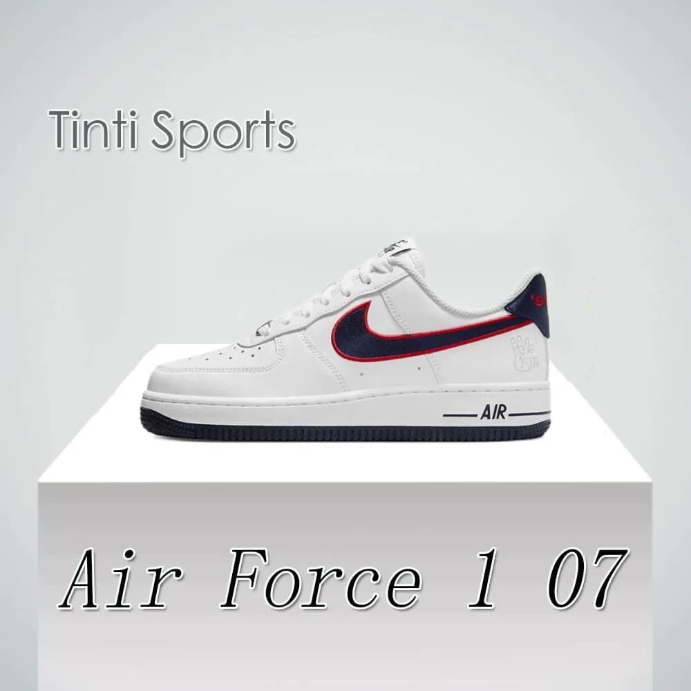 Nike New Air Force 1 07 Low Men's and Women's board Shoes Comfort Casual Shoes Cushioned and lightweight sneakers Red&White