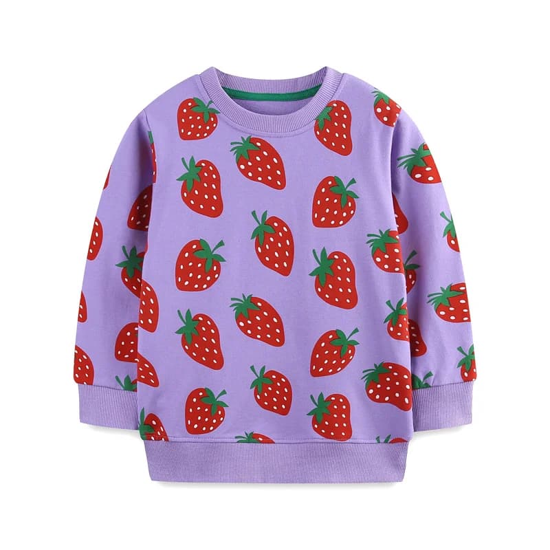 Jumping Meters 2-7T Girls Sweatshirts Autumn Spring Strawberry Kids Clothes Hot Selling Sport Baby Shirts Tops Children Shirts