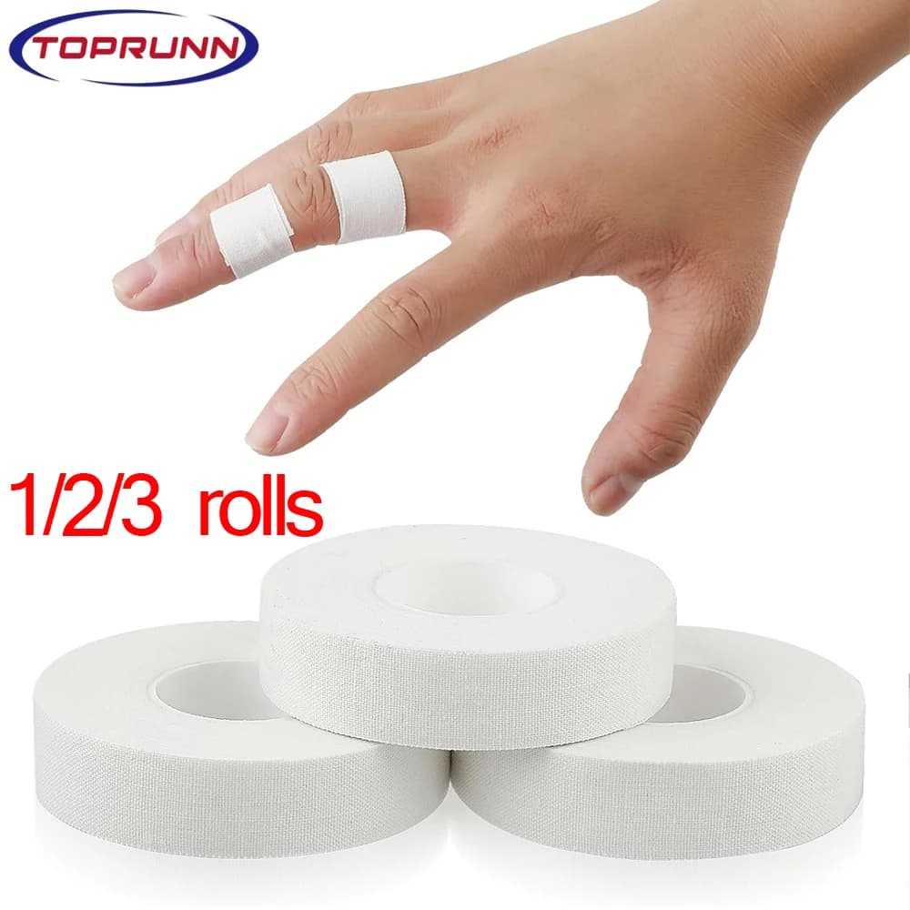 1/2/3 Rolls Finger Tape Skin-Friendly Fingers Athletic Sports Tape for Baseball Lacrosse Gymnastics Injury Wrap Protection