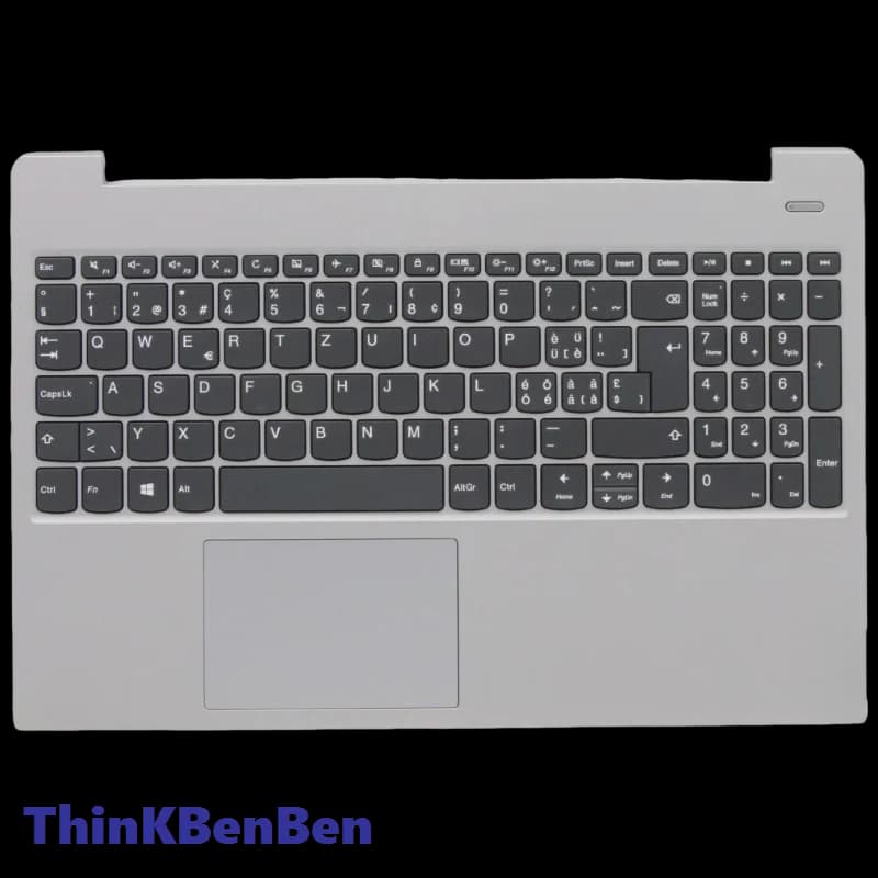 SWS Swiss Grey Keyboard Upper Case Palmrest Shell Cover For Lenovo Ideapad S340 15 15IWL 15IML 15API 15IIL 5CB0S18685