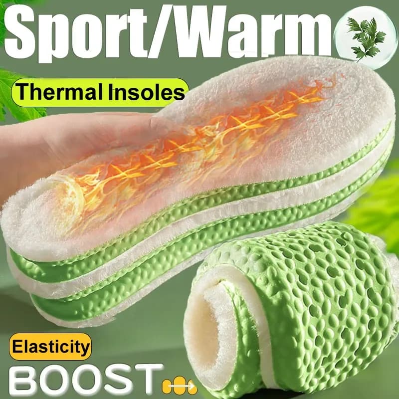 Warm Insoles for Shoes Winter Antibacterial and Deodorant Memory Foam Shoe Pads Women Men Breathable Sports Shoes Inner Sole