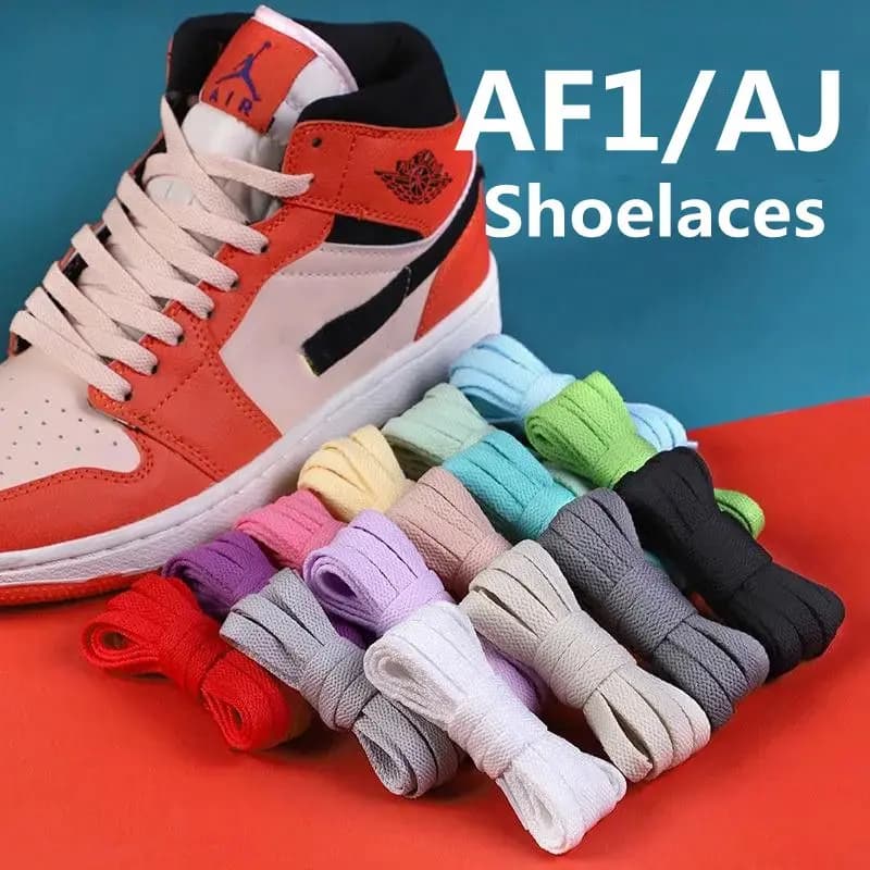 2023 New AF1/AJ Shoelaces for Sneakers Classic Flat Shoe Laces White Black Converse Shoelace Sport Shoestrings Shoe Accessories