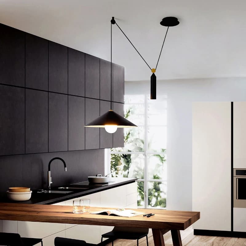 Nordic industrial chandelier Restaurant Bar Counter Pulley Lifting pendent lights Home Decor Dinng Suspension Droplight