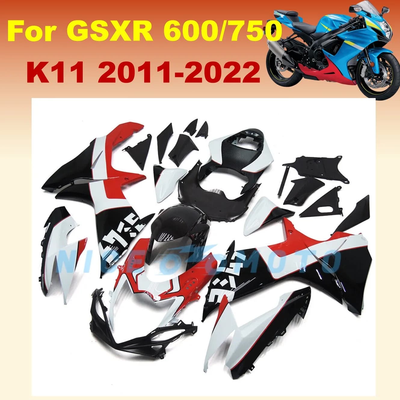 For GSXR600 GSXR750 2011-2020 2019 GSXR 600 18 16 15 12 Motorcycle Accessories Bodywork Set Injection ABS Plastics Fairing kit