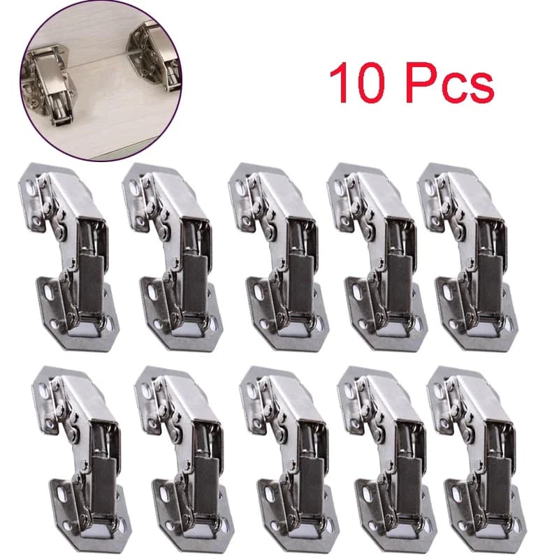 4/10pcs Cabinet Hinge 90 Degree 3/4in No-Drilling Hole Cupboard Door Hinges Soft/Hard Close Furniture Hardware