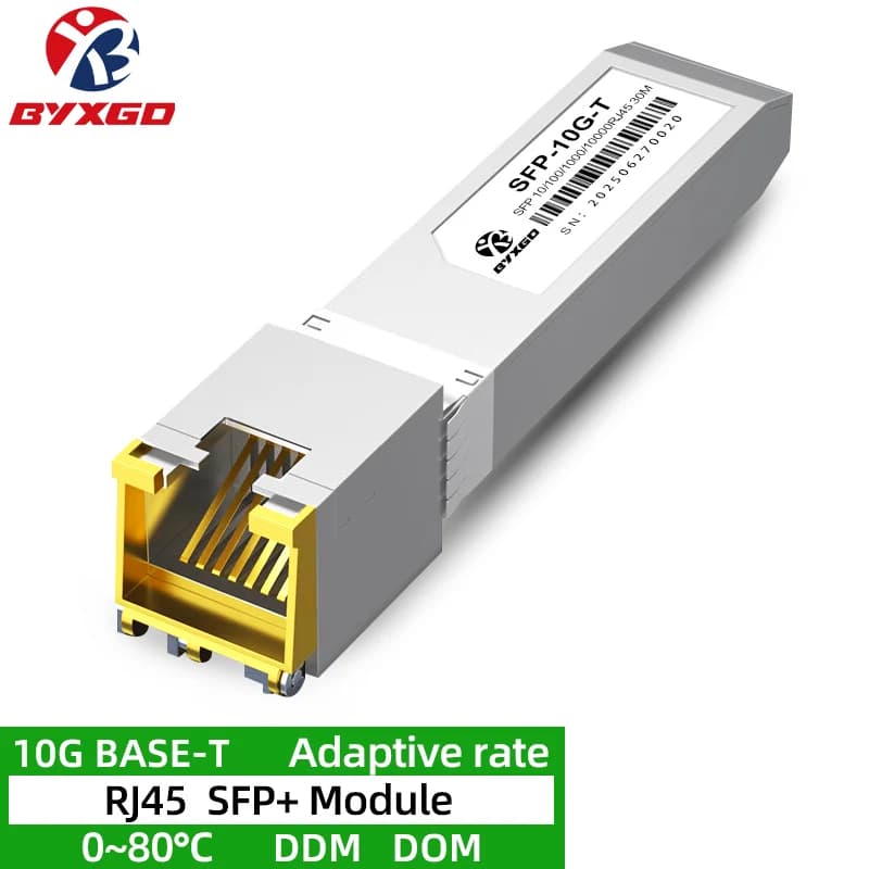 RJ45 SFP Module Adaptive rate Plug and play 10GBASE-T SFP+ For Cisco/Ubiquiti/Dell, 1G/10G Copper SFP For Switch/Router/Server