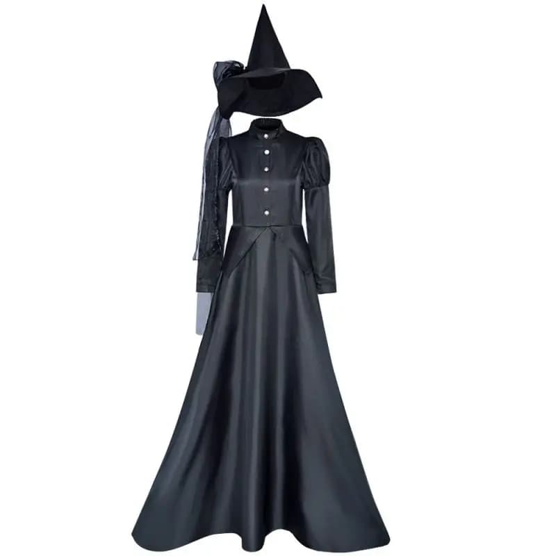 Halloween 2024 Witch Cosplay Dress And Hat Medieval Women's Clothing Terror Party Evil Sorceress Costumes