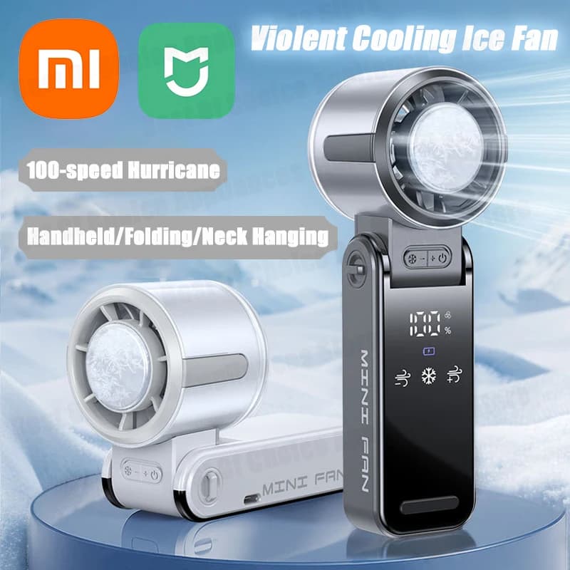 Xiaomi Refrigeration Turbo Fan High-speed Violent Electric Mini Handheld Fan USB Rechargeable Portable Fan LED Digital Display