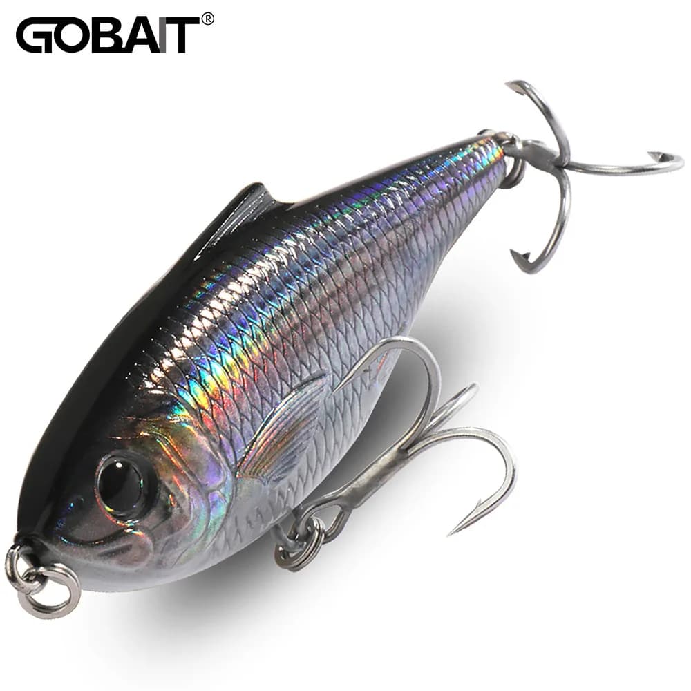 GOBAIT Top Water Floating Minnow 12g 20g Pencil Lure VIB Rattle Steel Ball Swimbait Pesca Wobbler Jerkbait Tackle Twitch Bait