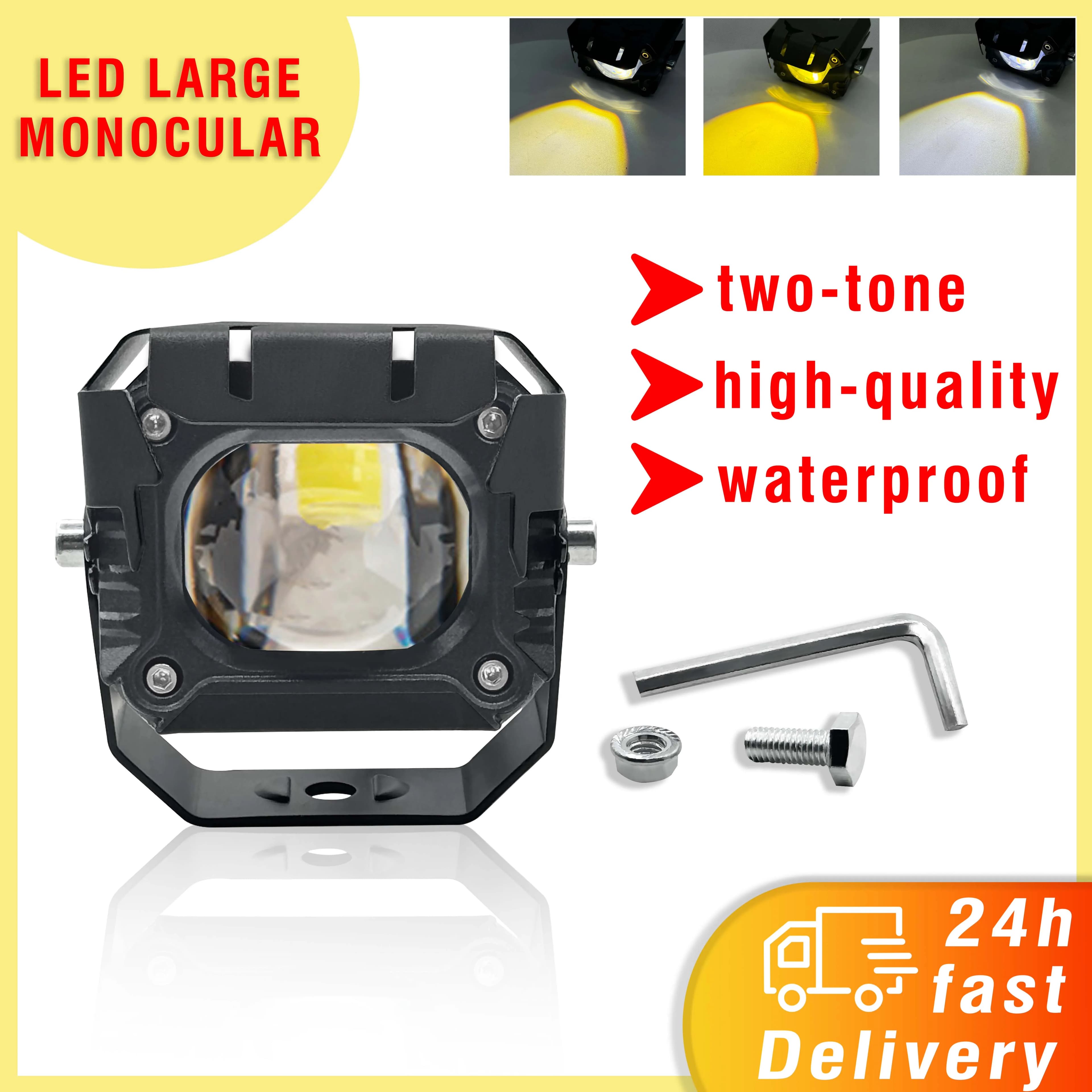 1/2PCS 40W mini driving light V7 Pro high/low beam white and yellow LED headlights Korea LED chip