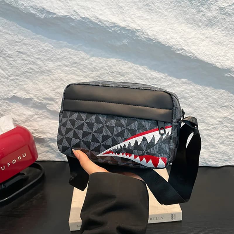 Creative Shark Mouth Crossbody Bag Simple Coin Purse Mobile Phone Bag Casual Fashion Crossbody Large Capacity Small Square Bag