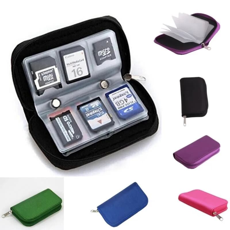 1PC Micro SD XD Card Case Protector Holder Wallet Black SD Memory Card Storage Carrying Zipper Pouch Case