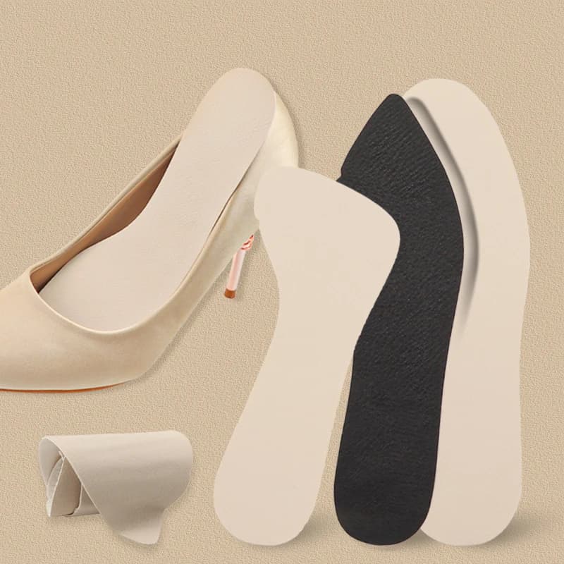 Leather Insole for Shoes Sandals High Heels Half Pads Non-slip Insert Women Ultra-thin Sweat-absorbing Breathable Can Be Pasted