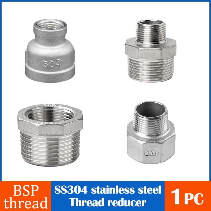 Plumbing connection 1/8” 1/4" 3/8" 1/2" 304 Stainless Steel Male Female Thread fitting Reducer British Water Pipe Adapter