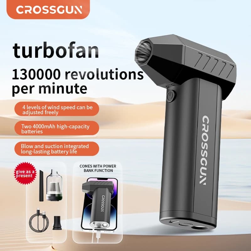 CROSSGUN New Jet Fan Strong Portable Power Handheld Dust Elimination Computer Hurricane Storm Source Turbo Jetfan LED X6 Pro