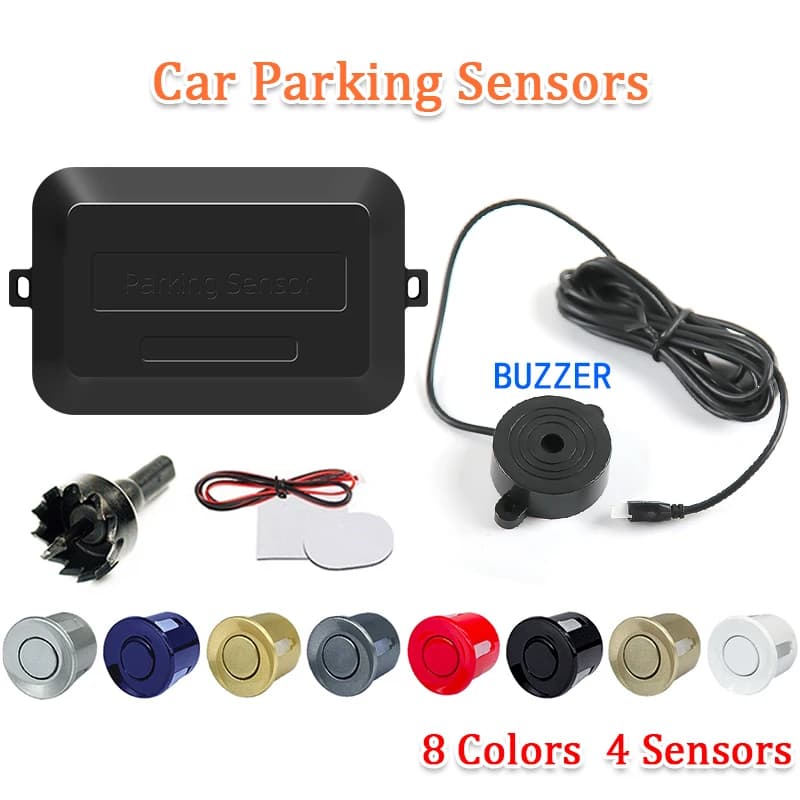 SINOVCLE 4 Sensors Buzzer 22mm Car Parking Sensor Kit Reverse Backup Radar Sound Alert Indicator Probe System 12V Free Shipping