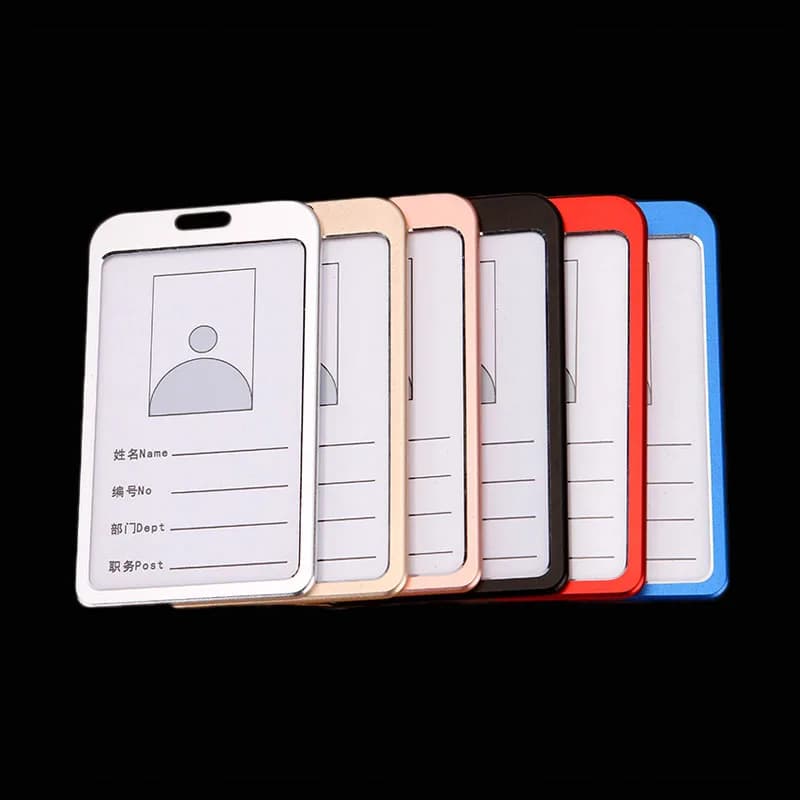 Credit Bank Business Work Card Holder Plastic ABS Retractable Badge Reel Credit ID Card Badge Clip Aluminum Alloy Card Cover