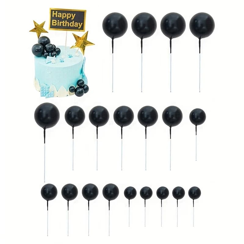 20Pcs/Bag Mini Foam Ball Cake Toppers Versatile DIY Decorations for Wedding Birthday Baby Shower and Anniversary Party Accessory