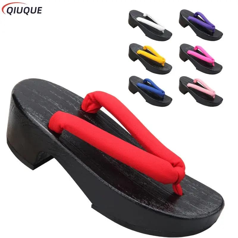 1 Pair Kamado Tanjirou Nezuko Sandals Hashibira Inosuke Geta Tomioka Giyuu Clogs Agatsuma Zenitsu Flip Flops Anime Cosplay Shoes