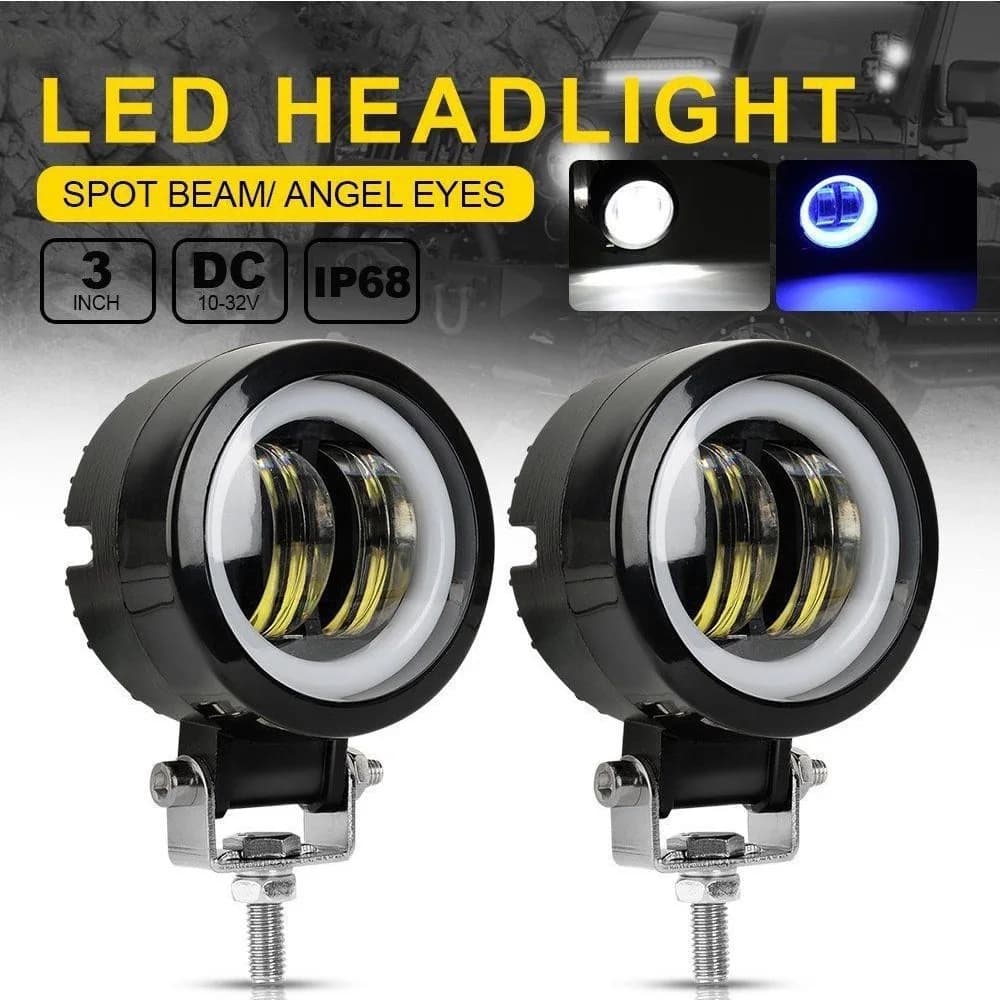 20W Round Wrangler Car Work Light with Aperture Off road Vehicle Modified Spotlight Motorcycle Light