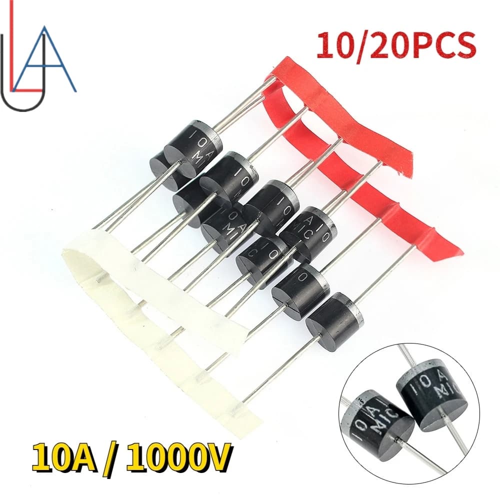 LAOBEI 10/20pcs 10A10 Diodes 10A 1000V DO-27 Electrical Axial Rectifier Diodes Kit