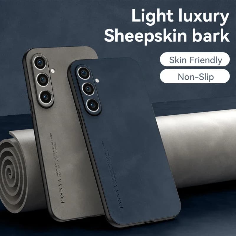 Sheepskin Leather Case For Samsung Galaxy S23 S23Ultra S22 S21 S20 S10 S9 Plus S23FE Note 20Ultra 10 9 8 Luxury Matte Back Cover