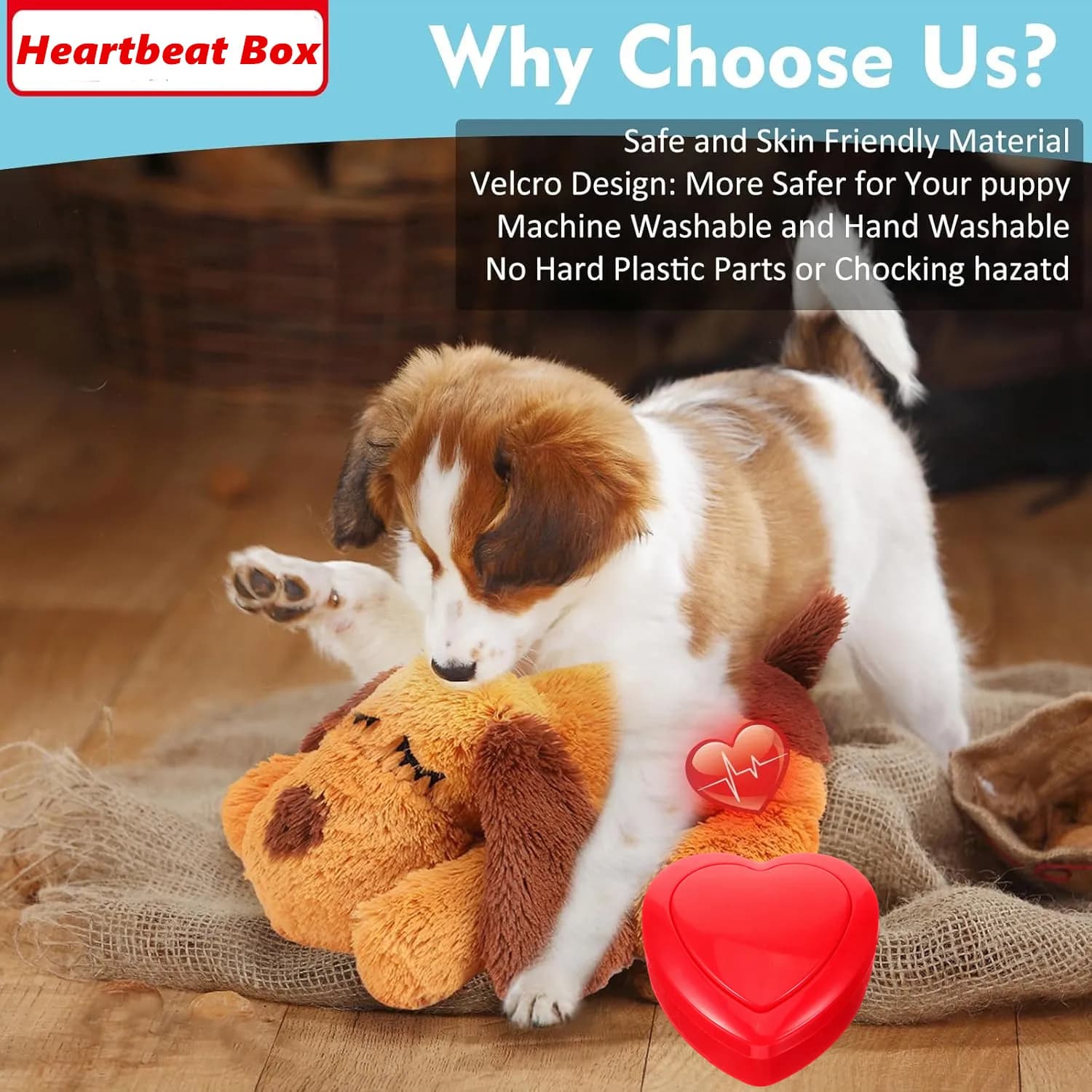 Replacement Heartbeat Box Heartbeat Simulator for Puppy Dogs Cats Toy Pets Toys Anxiety Calming Training Behavioral Aid Sleep