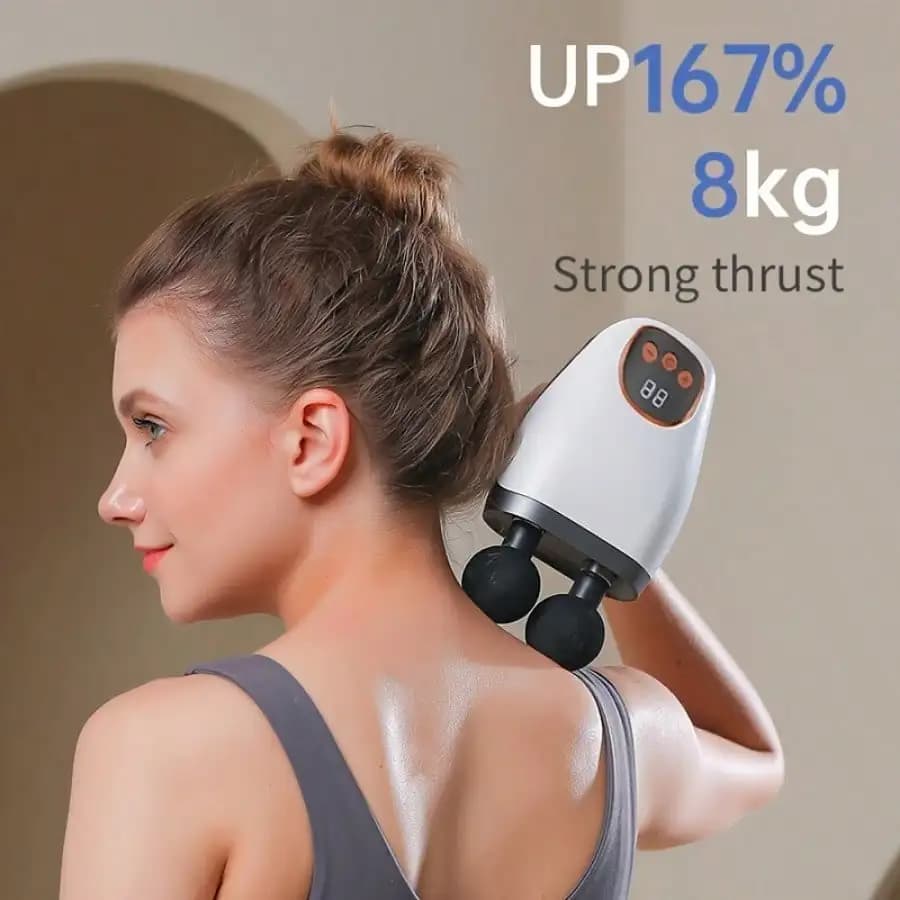 Double Headed Fascia Gun, USB Charging, Electric Muscle Relaxation Gun, Fitness Massage Gun