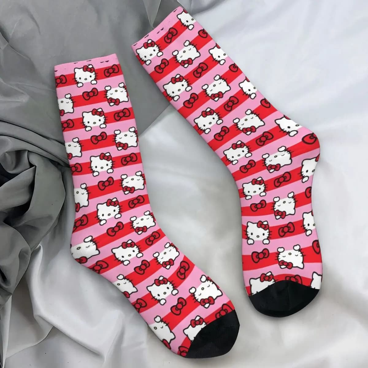 Hello Kitty Kawaii Socks Funny Stockings Men Comfortable Climbing Socks Winter Sanrio Halloween Anti-Slip Socks