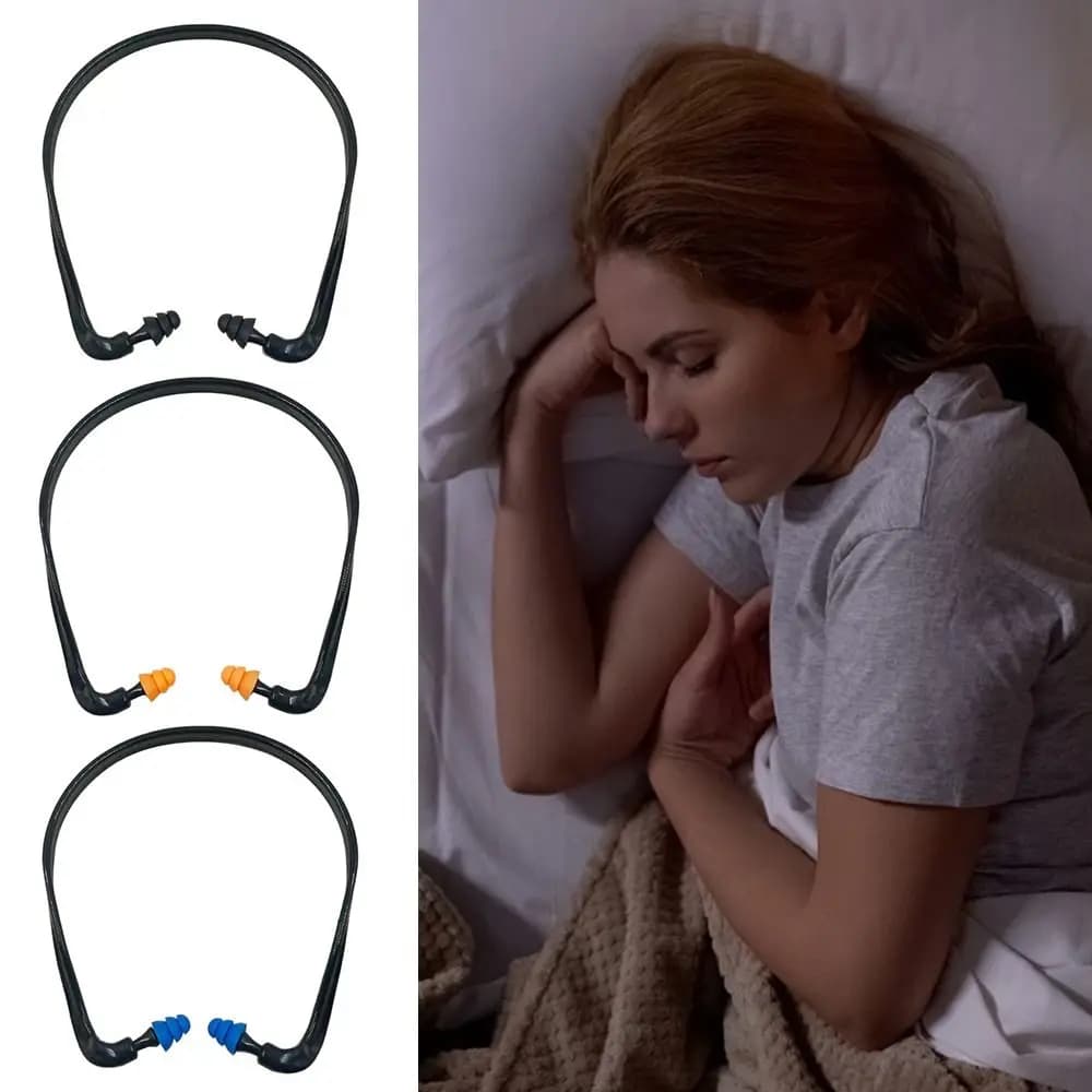 Blue Black Orange Head-mounted Earplugs Soft Silicone Sleeping Anti-Noise Earmuff Learning Protector Noise Reduction Ear Plugs