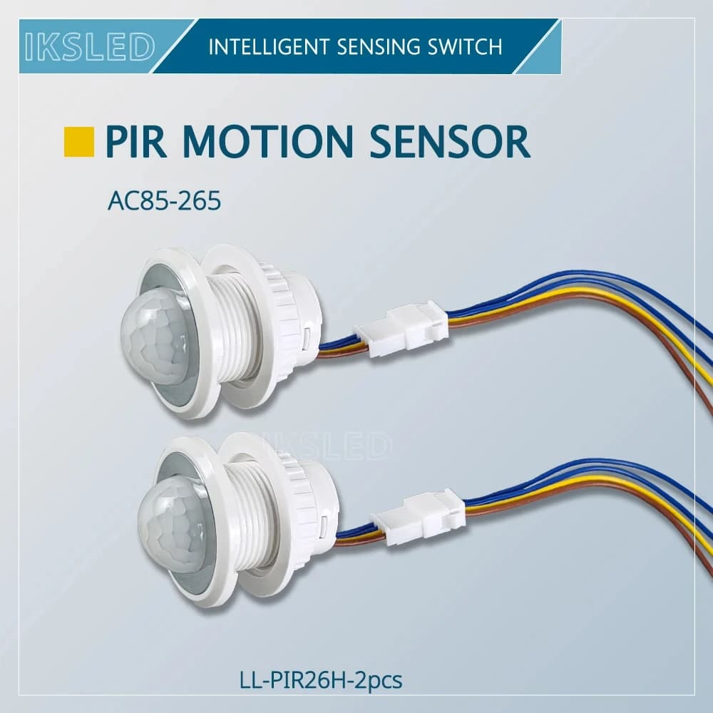 2PCS PIR Motion Sensor Detector Smart Switch Home Indoor Outdoor Infrared Light 110V 220V Time Delay Mode Adjust Lighting Switch