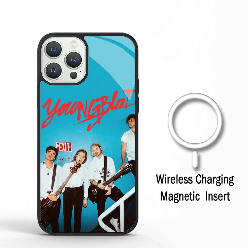 5Sos Band Phone Case For IPhone 11 12 13 14 15 Plus Pro Max Acrylic Cover For Magsafe Wireless Charging