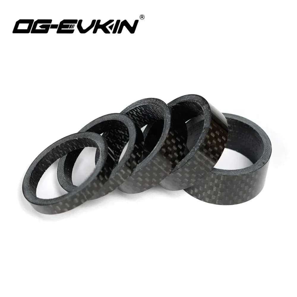 CS-001 Carbon Bicycle Spacer Set 1/8" 28.6MM 3K Glossy/UD Matte Headset Spacer MTB Road Bike Full Black Spacers Kit