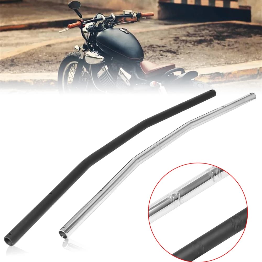 Universal 22mm 25mm Motorcycle Steering Wheel Handlebar Motocross Retro Handle Drag Straight Bar For Scooter Chopper Cafe Racer