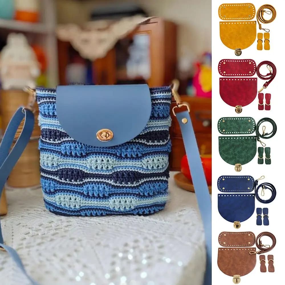 New Style PU Leather Shoulder Bag Bottom Strap Handbag Shoulder Strap Woven Bag Set For DIY Handmade Bag Backpack Accessories