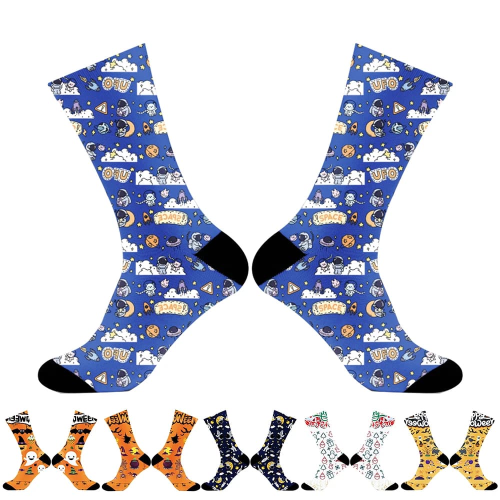 Socks Fashion Cotton Spring Autumn Socks Printed Novelty Cotton Socks 2024 New