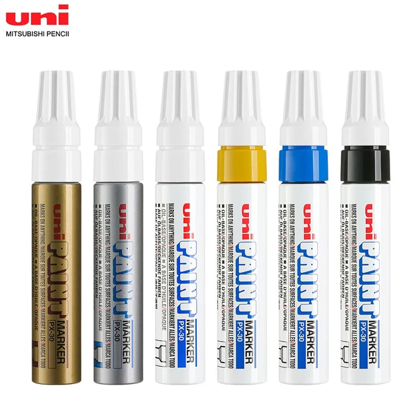 UNI Color Marker Pens Posca Oily Waterproof Permanent Paint Markers Suitable For Plastic Leather Glass Stone Metal Art Supplies