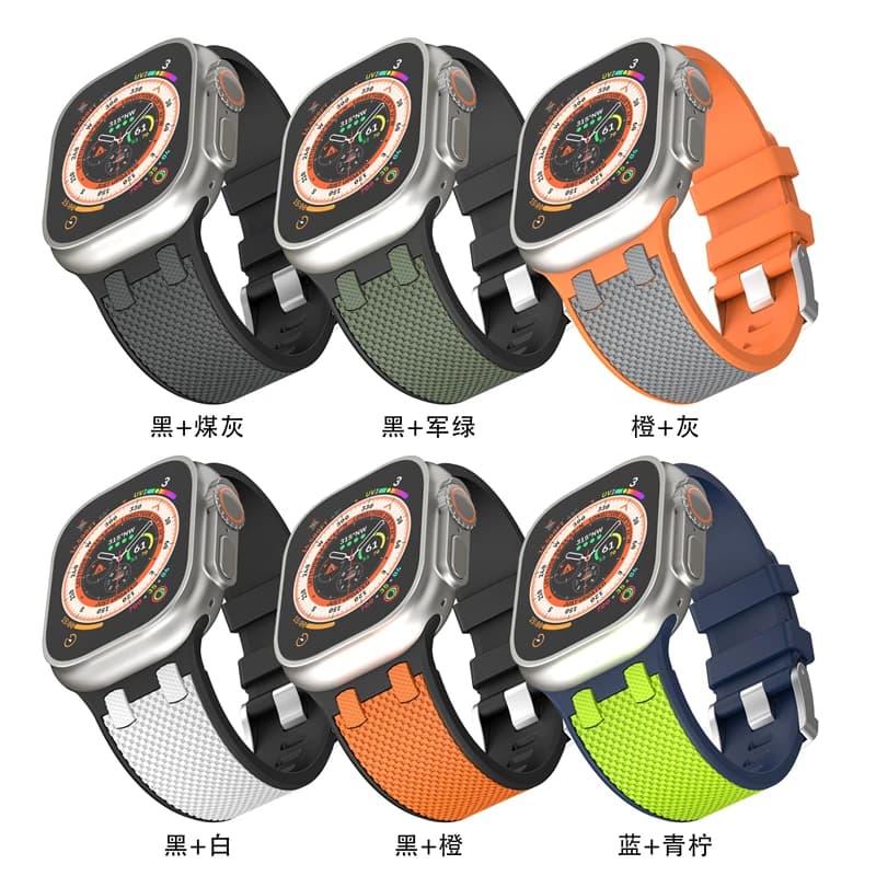 Suitable for Apple Watch Series 1~9 Generation/Se Apple Sports Style Farmhouse Oak Silicone Strap