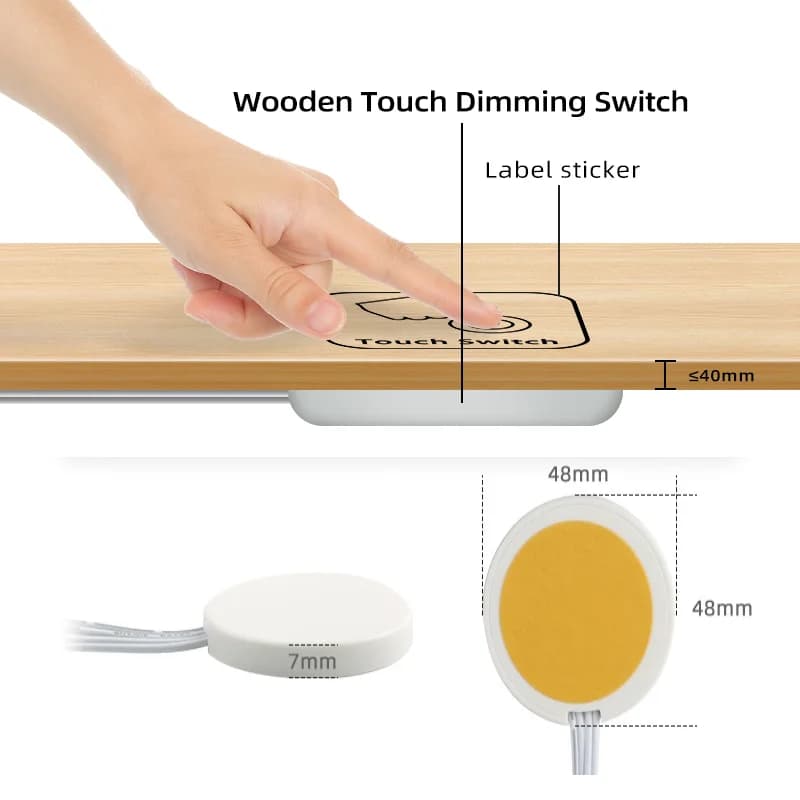 DC12V 24V wooden board touch switch LED light dimming controller suitable for concealed wooden board stone plastic LED light tou