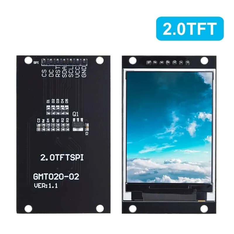 2.0 Inch TFT Display OLED LCD Drive IC ST7789V RGB 240x320 Dot-Matrix SPI Interface for Arduio Full Color LCD Display Module